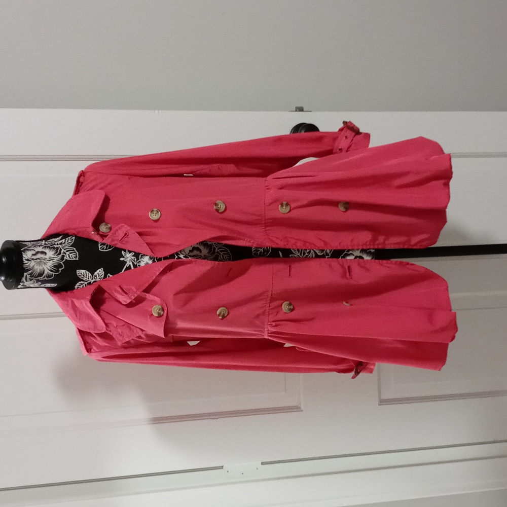 ๐ดSOLD๐ด๐Swiss Exclusive RARE Ralph Lauren๐ - Fuchsia Peplum Raincoat - Picture 4 of 16